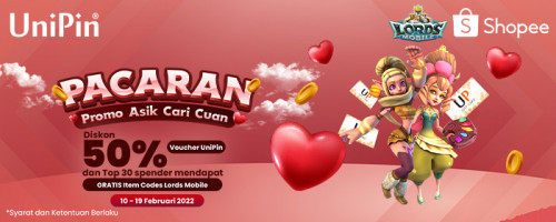 Promo Diskon 50% Voucher UniPin dan GRATIS Item Codes Lords Mobile untuk Top 30 Spender